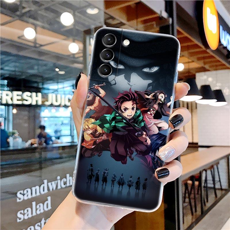 

Anime Demon Slayer Kamado Tanjirou Nezuko Transparent Case for Samsung Galaxy S21 S20 FE S22 Ultra S10 E S9 Plus 5G Cover Coque Samsung S9