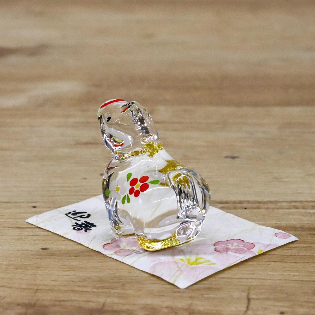 Craftsman House 2026 Zodiac Year of the Horse Glass Medium (Reiwa 8) Gold-Lacquered Ornament,