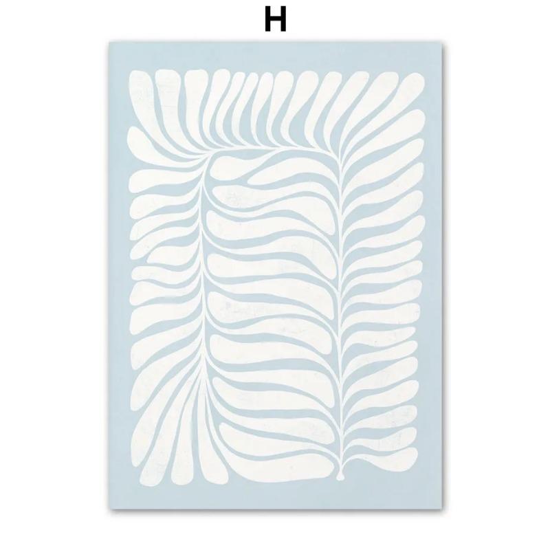 Minimalist Decorative Canvas Paintings In The Blue Flower Market, Nordic Art, Living Room Decoration, Abstract Murals