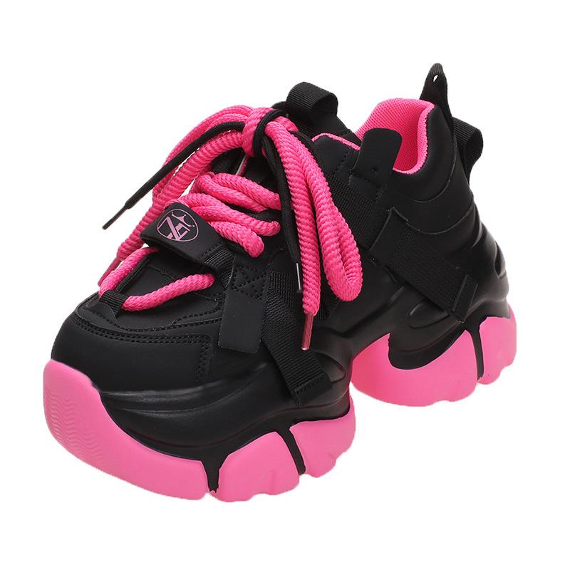 

Маленькие женские кроссовки на толстой подошве, приливные, весенние, новые, увеличивающие рост, повседневные, спортивные 39 розы красного