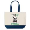 Tote Bag - PLANETEE - I Can't Panda - Blue - Cotton - 40 X 45 Cm
