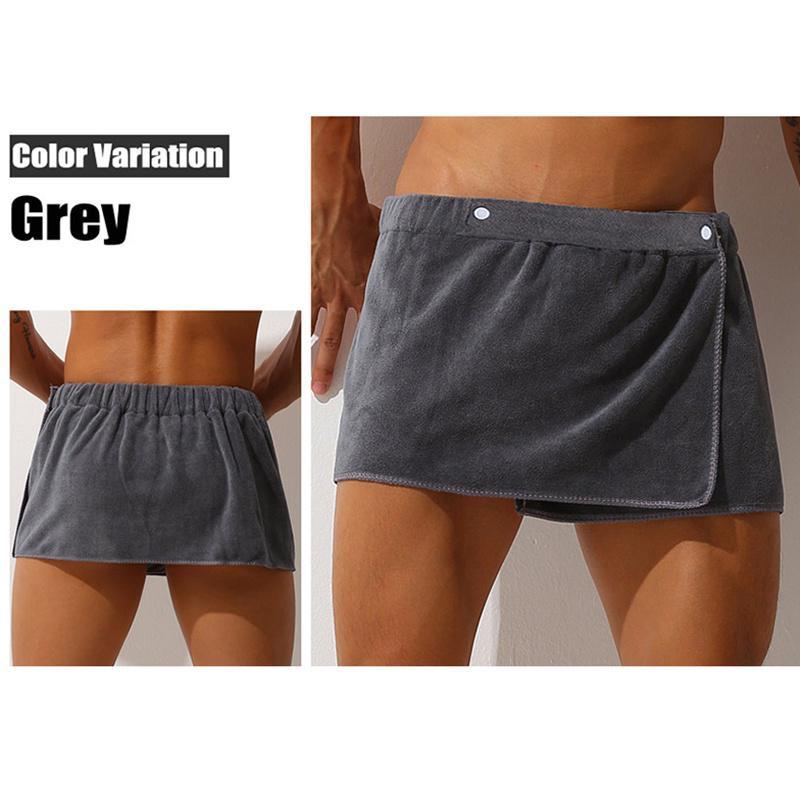 Sexy Men's Wearable Bath Towel Magic Shower Skirt Soft Breathable Swimming Beach Bath Dress Sports Gym Bathrobe