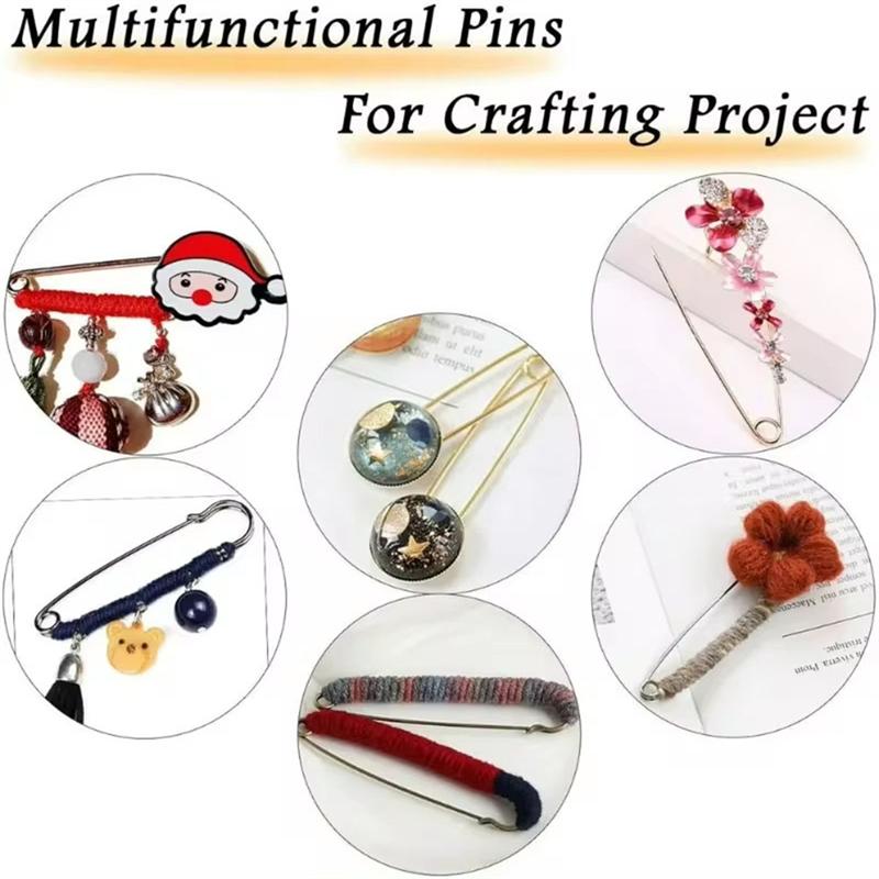 Good-50Pcs 10Cm Safety Pins Paper Clip DIY Sewing Tool Silver Metal Needles Large Safety Pin Brooch Accessories