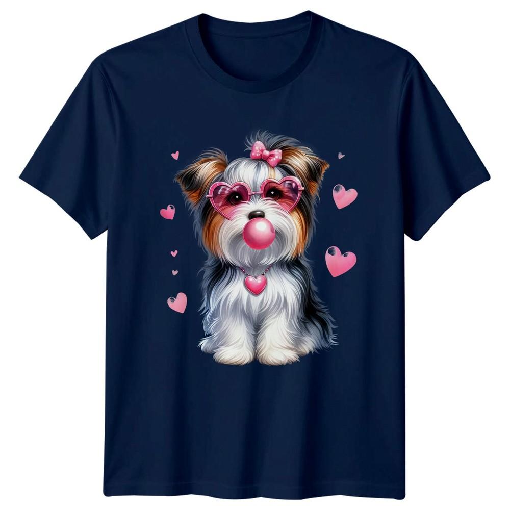 Puppy Dog Heart Glasses Bubblegum Animals Dogs Unisex Unisex Graphic Tee