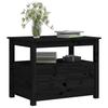 Vidaxl Stolik Kawowy, Czarny, 71X49X55 Cm, Lite Drewno Sosnowe