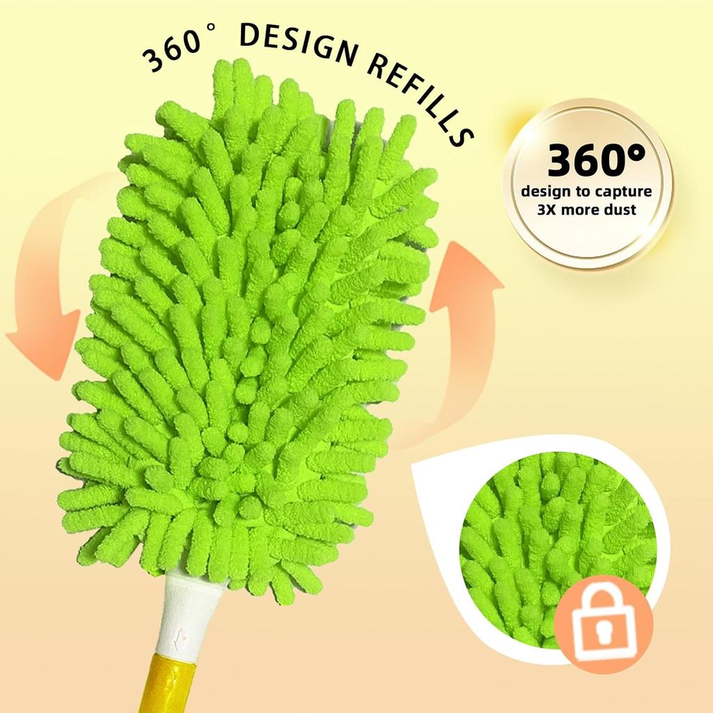Reusable Duster Refill Compatible with Swiffer Hand Duster - 360 Heavy Duty Dusters Refills - Microfiber Ceiling Fan Duster for Swiffer Dusters