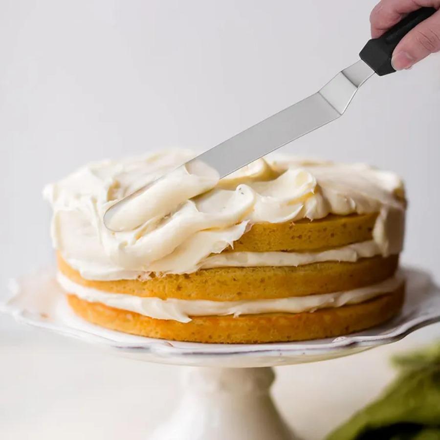 Edelstahl Butterkuchencreme Messer Spatel für Kuchenglätter Zuckerguss Frosting Verteiler Gebäckküchenhelfer Dekorationswerkzeug