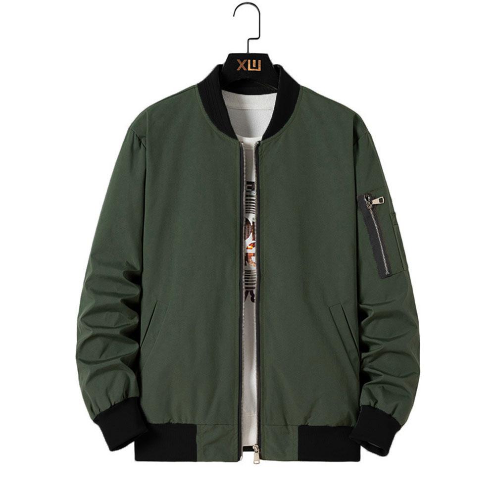 

Мужские куртки-бомберы для активного отдыха, повседневная базовая классическая куртка для мужчин, уличная одежда, облегающая, весна-осень, цветные блоки, Harajuku L армия зеленый