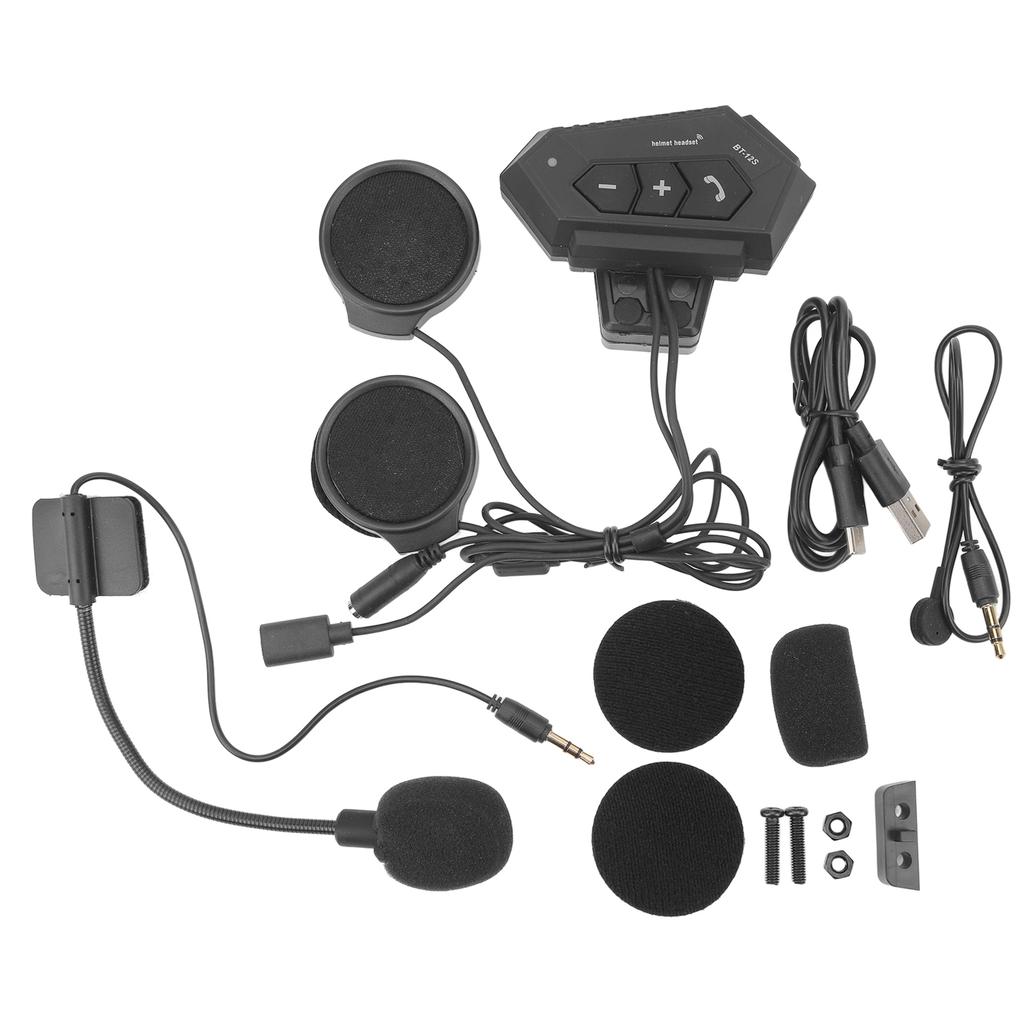Motorrad Bluetooth Kommunikationsheadset 2000mAh Kabellos Wasserdicht Helm Headset für