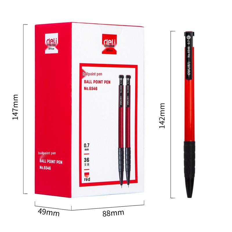 Deli 0.7mm Blue Click-Type Ballpoint Pen for Students and Office Use
