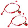 Set of 2 Adjustable Chain Bracelets Stylish Strawberry/Cherry Bracelets Eye Catching Hand Rope for Daily Wear Parties