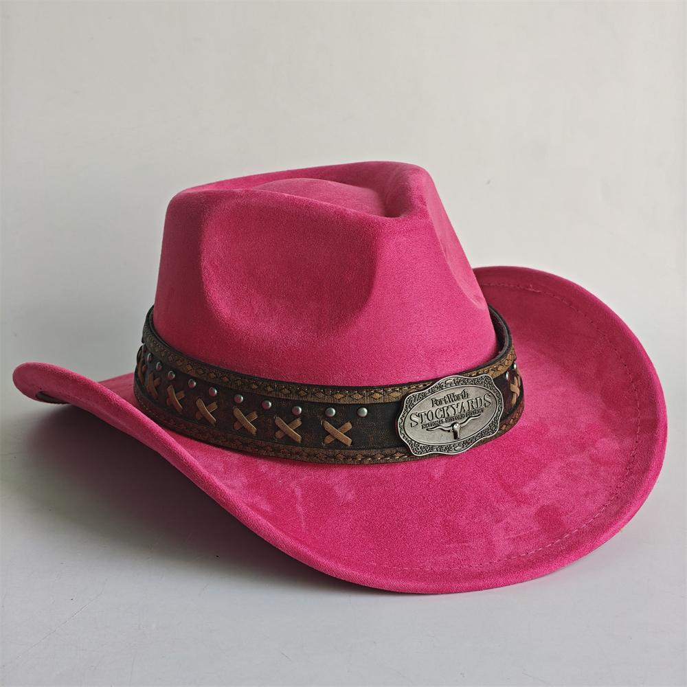 New Western Cowboy Hat For Women Men With Shapeable 7.5Cm Wide Brim Western Suede Hat For Cowboys And Cowgirls Sombrero Vaquero