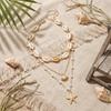 Boho Multilayer Starfish Shell Conch Pendant Necklace For Women Trendy Summer Beach Pearl Chains Choker Travel Party Jewelry