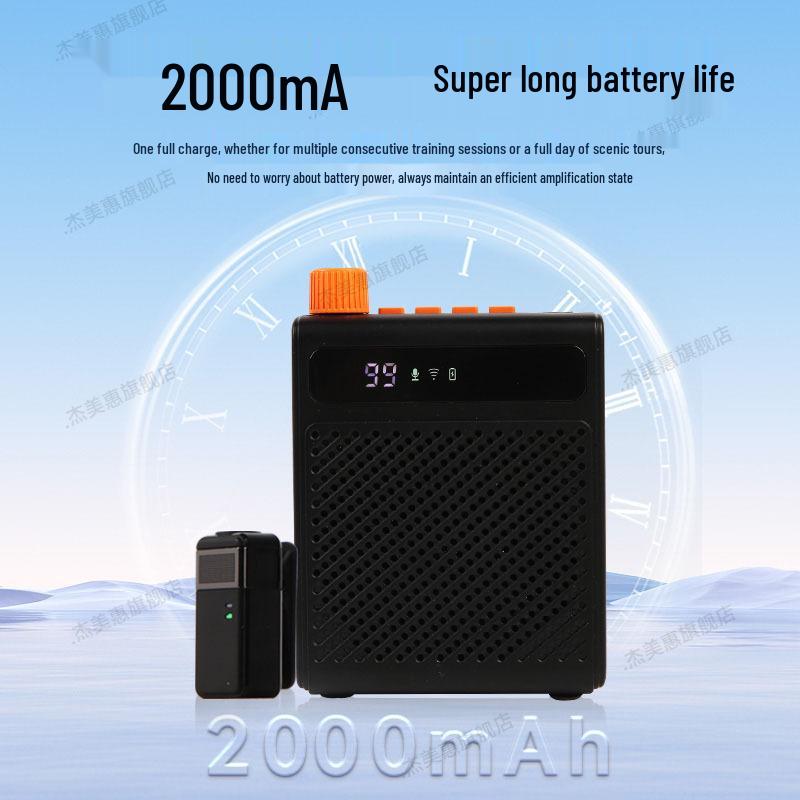 Bee-Type Wireless Microphone & Amplifier with Large Speaker and Magnetic Lapel Clip for Teachers