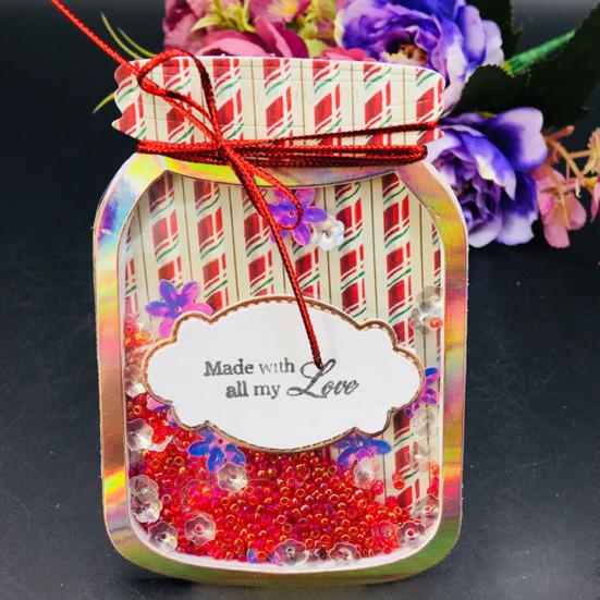Garrafa de doces de desejo corte de metal morre faça você mesmo scrapbook relevo papel cartões estêncil