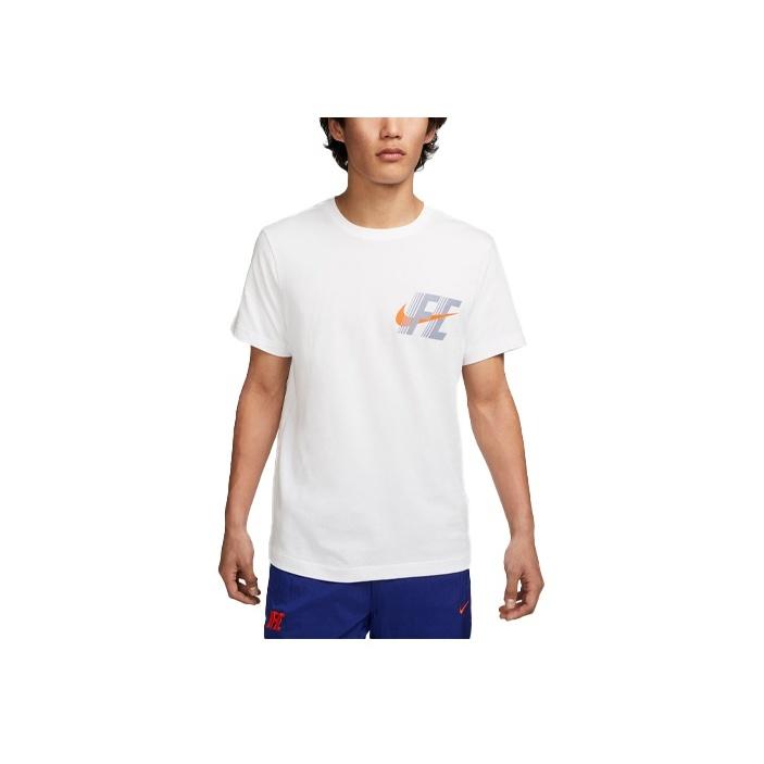 Nike FC Dri-FIT Graphic Print Crewneck T-Shirt Men Tops White FD0040-100