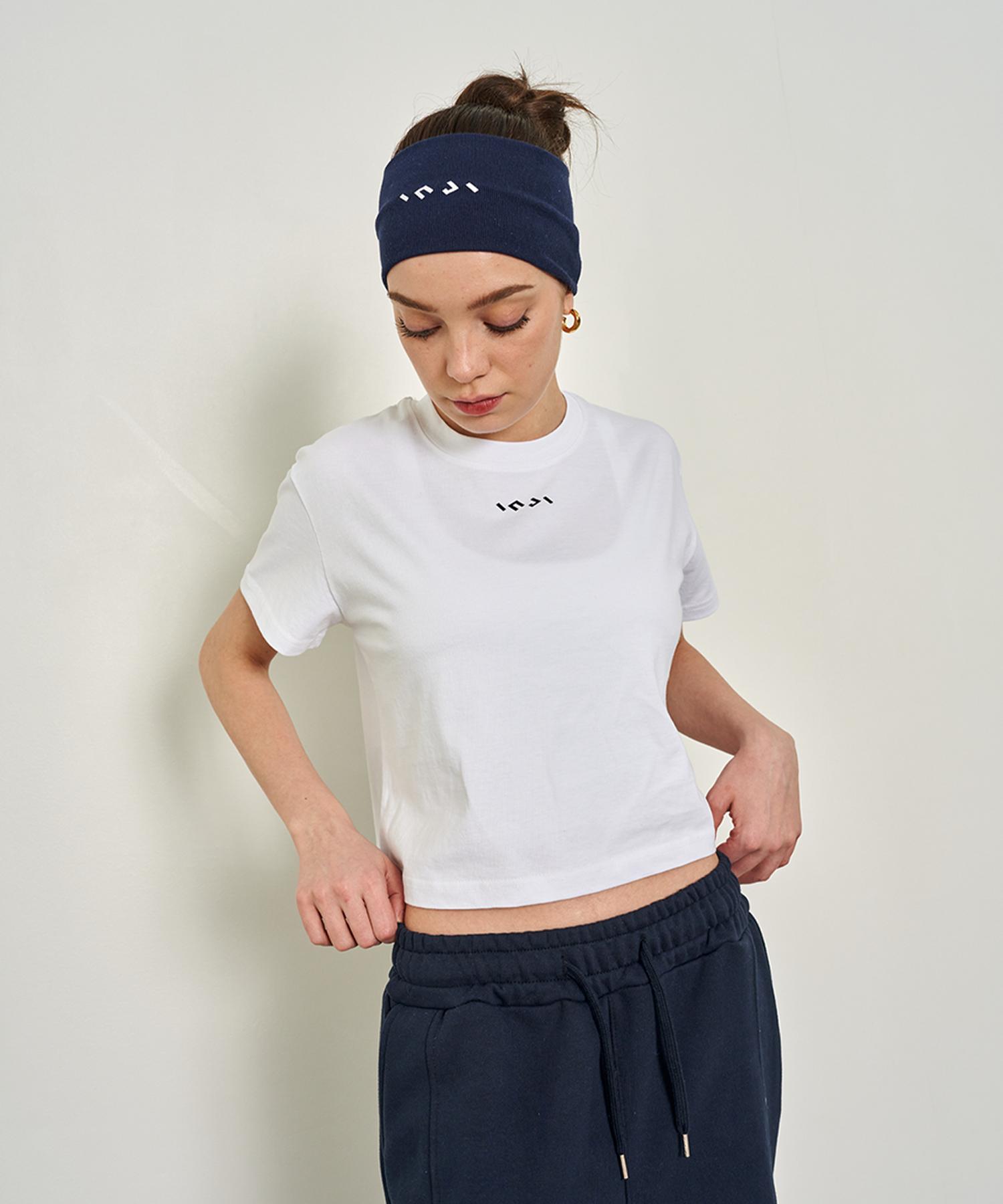 Ingi Active Boxy Logo Crop Top White One