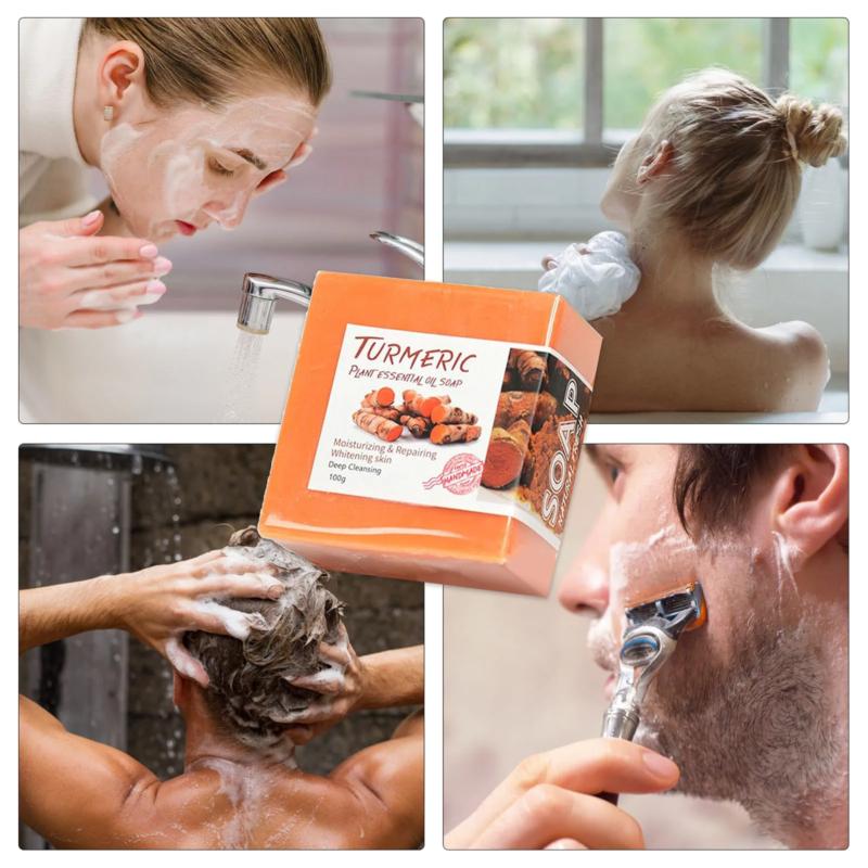 Savon au curcuma Crème au curcuma Blanchissant Correcteur d'acné Taches brunes Plus lumineux