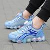 Kids' Quick-Lace Mesh Sneakers Colorful Bubble Sole Breathable Casual Sports Shoes Fashion Children's Trainers