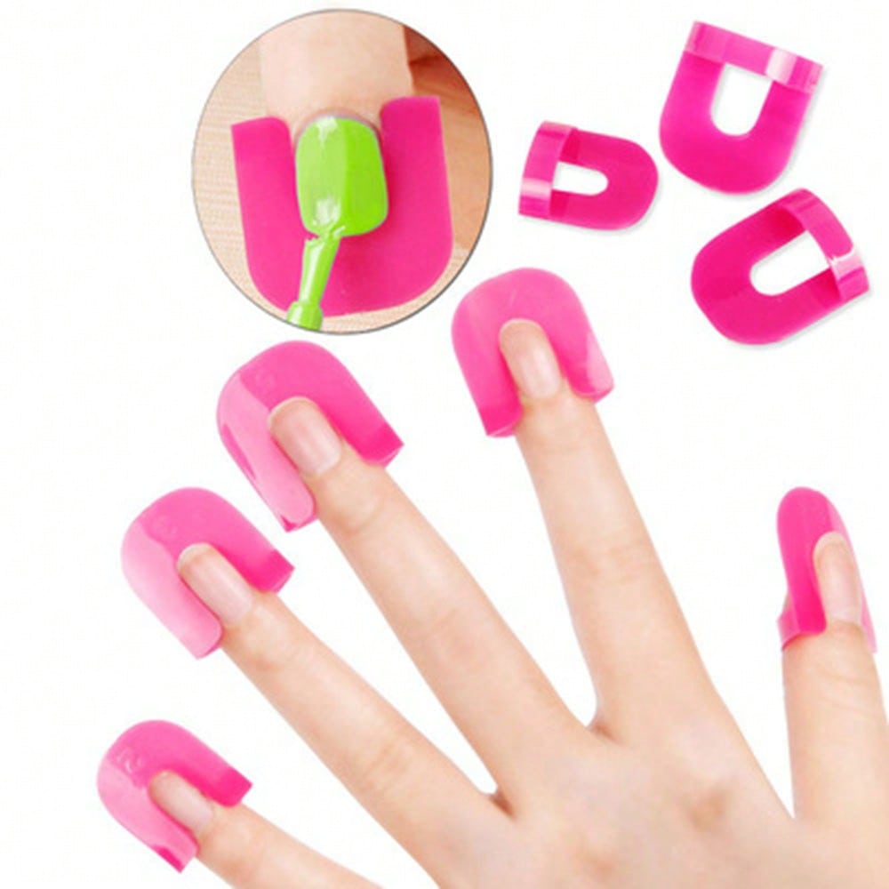 26pcs 10 Sizes U Curve Shape Nail Protector, Nail Polish Spill Proof Protector Tools, Nail Art Tools
