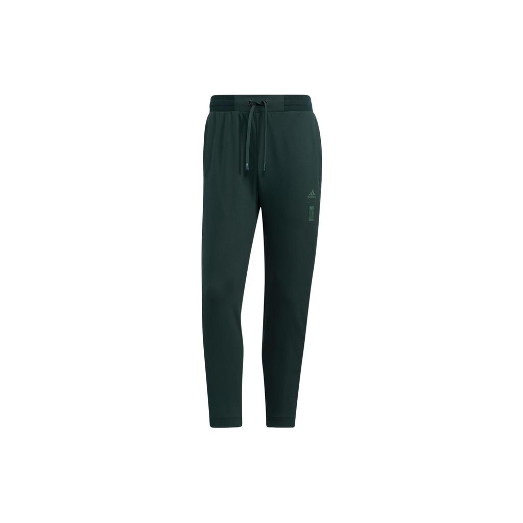 Adidas Knitted Sweatpants Men's Green Moderate Straight Fit Pants HM5169