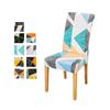 Elastischer Stuhlbezug für Esszimmer, Spandex, Universalgröße, Sitzbezug für Küchenstühle, geometrischer Stil, Möbelschutz, neu