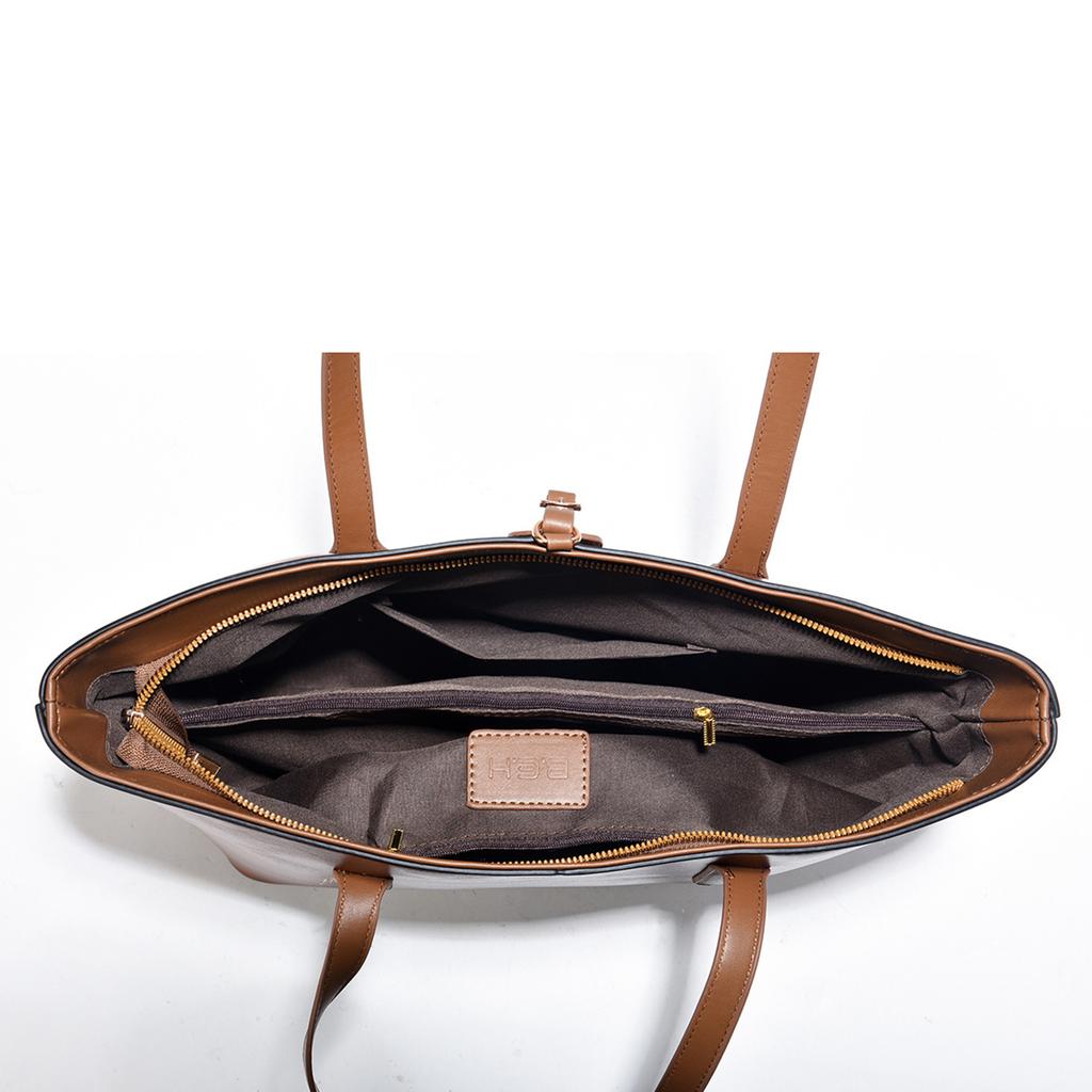 PU Leder Tragetaschen für Damen Modische Schultertasche mit Reißverschluss für Arbeit, Reise