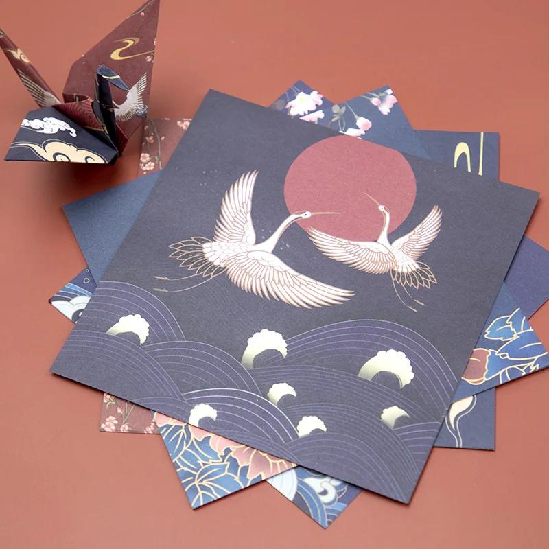 70pcs/set Chinese Style Tide Crane Origami Square Color Paper Printing Children's DIY Handmade Paper Scrapbooking Decoration