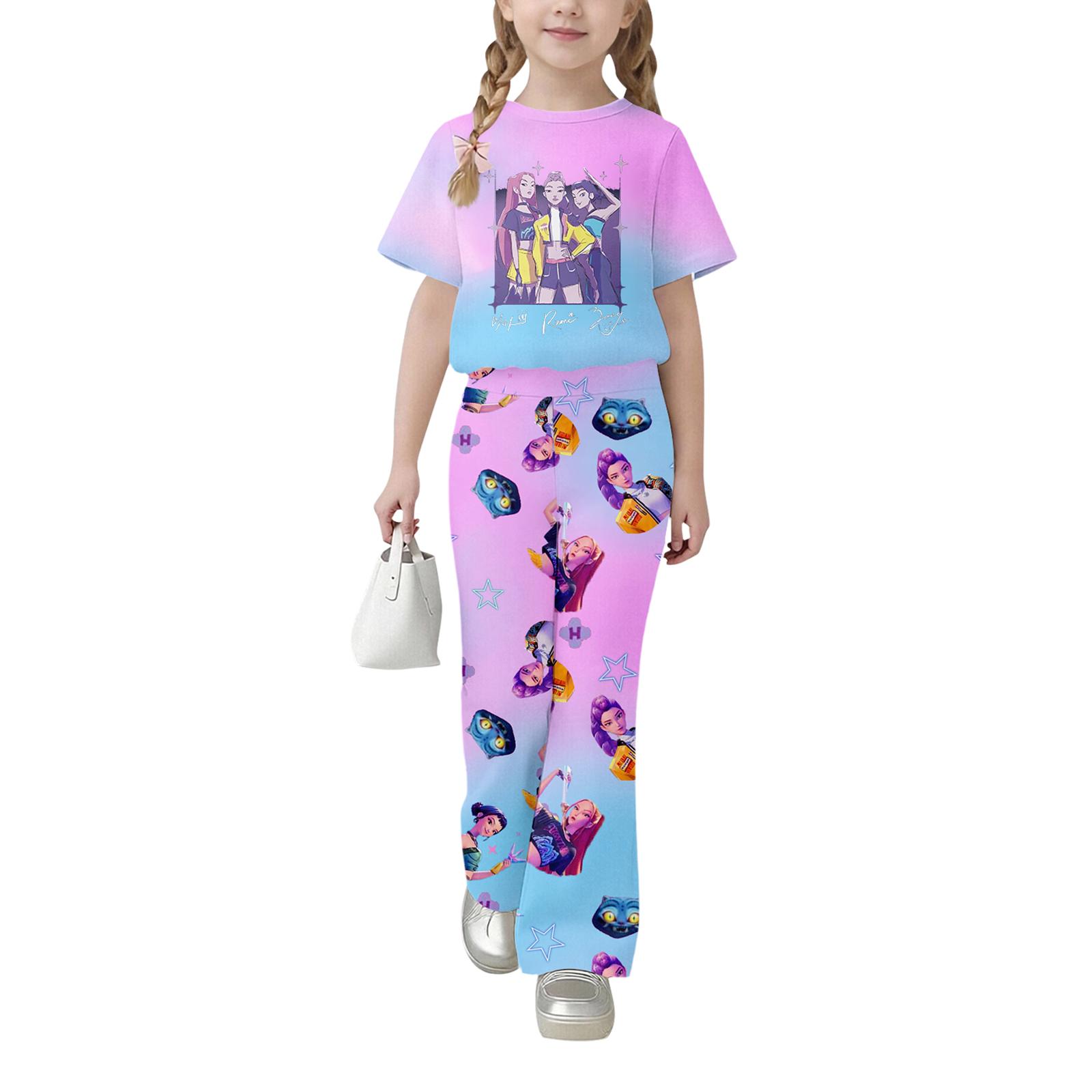 

Infant Newborn Baby Girls Boys Loose Print T-shirt+Pants Print Outfits Set 140 бежевий