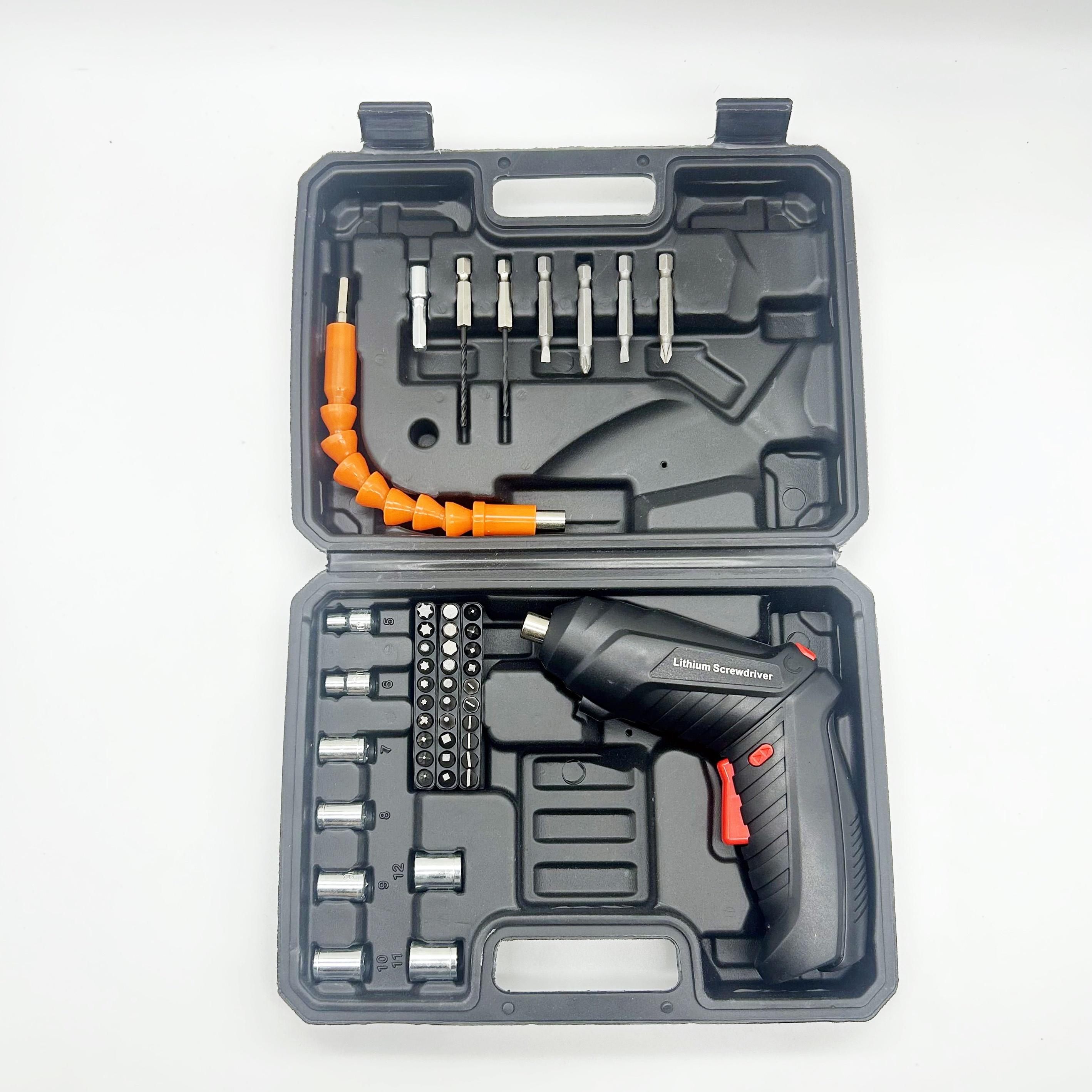 

Набор из 47 аккумуляторных электрических отверток, USB-зарядка, литиевая батарея, многофункциональный с аксессуарами, компактный и портативный, подходит для семей forty-seven