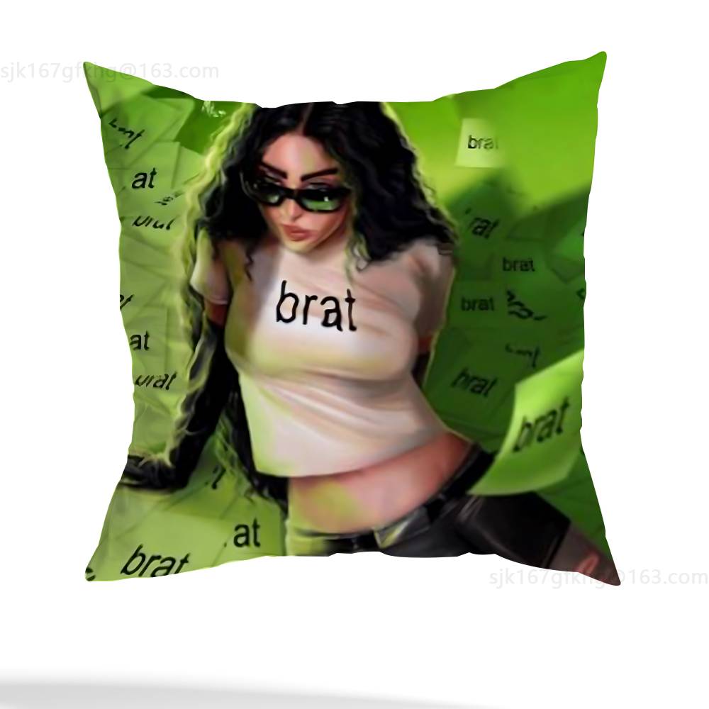 Poszewka na poduszkę z wizerunkiem piosenkarki Charli Xcx, w stylu casual, odpowiednia do dekoracji domu (z wyłączeniem rdzenia poduszki)