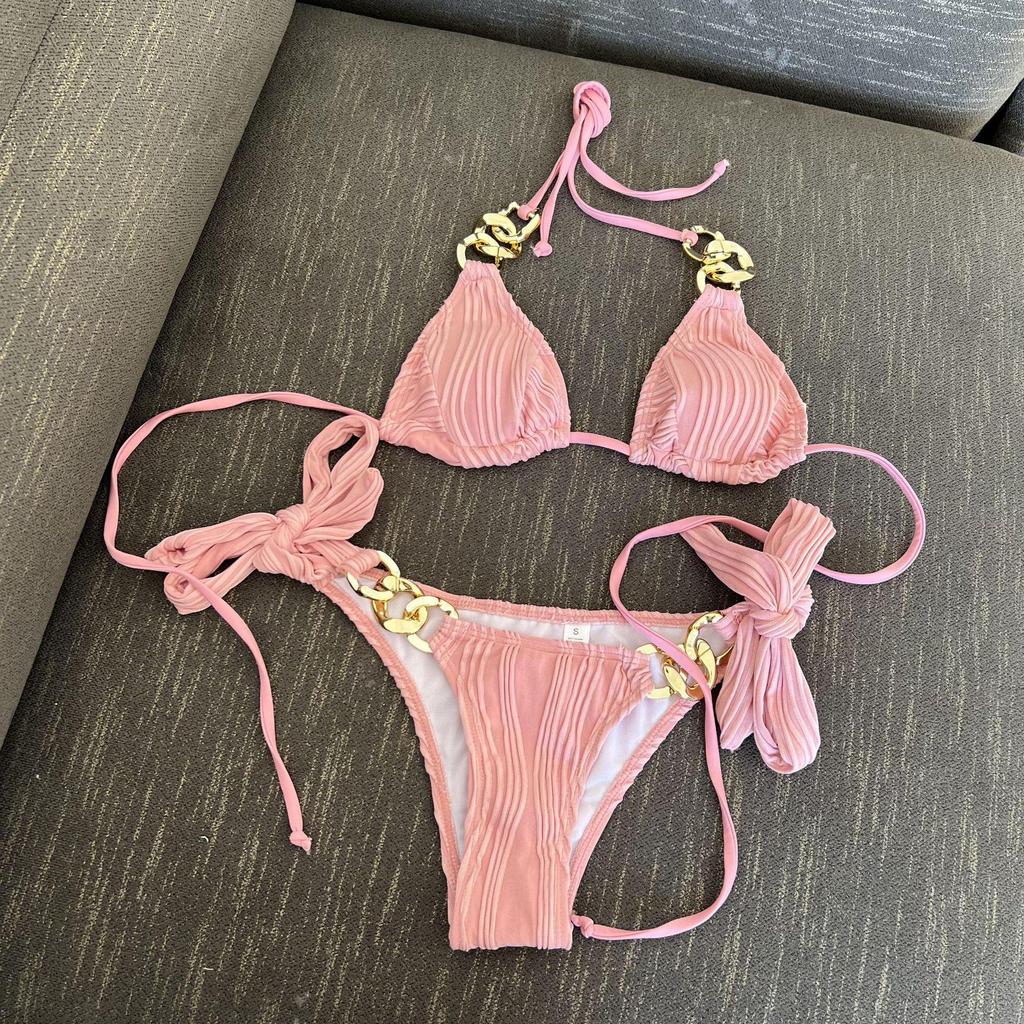 2023 Sexy European & American Split Chain Bikini Swimsuit