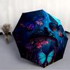 1pc Butterfly Garden Automatic Open/Close Umbrella with Folding Feature Compact Travel Umbrella, Lightweight Design, for Commuting, Business082