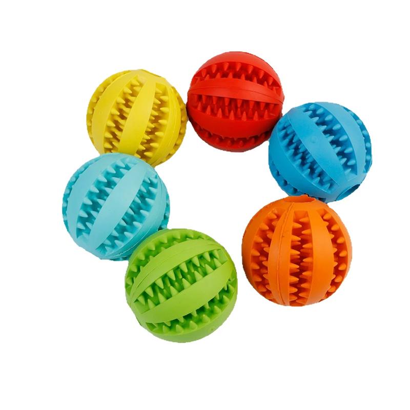 Dog Latex Molar Ball Elastic Bouncy Chew Toy Non Toxic Durable Bite Resist Leak Food Ball Teeth Grinding Oral Care Interactive