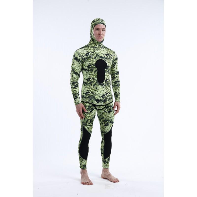 Heren Camo 2-delig Duikpak Duiken Snorkelen Speervissen 1.5mm 2mm 3mm Neopreen Thermisch Duikpak