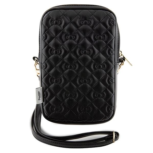 Hello Kitty Handtasche HKPBPEKHBPKschwarz/schwarz Gesteppte Schleifen Riemen