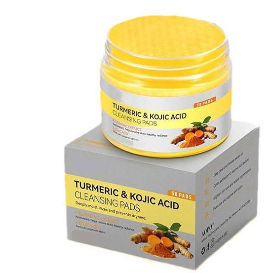 Kurkuma Curcumine Exfoliërende Make-up Verwijderingspads - Maak uw Huid Stralend en Reinig