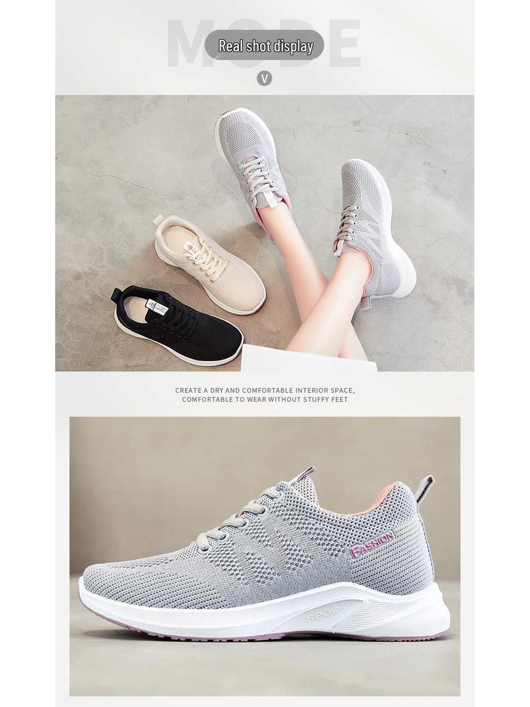 Dámské prodyšné běžecké boty Flyknit Mesh - Jaro 2026 - Lehké, měkká podrážka, plochý design