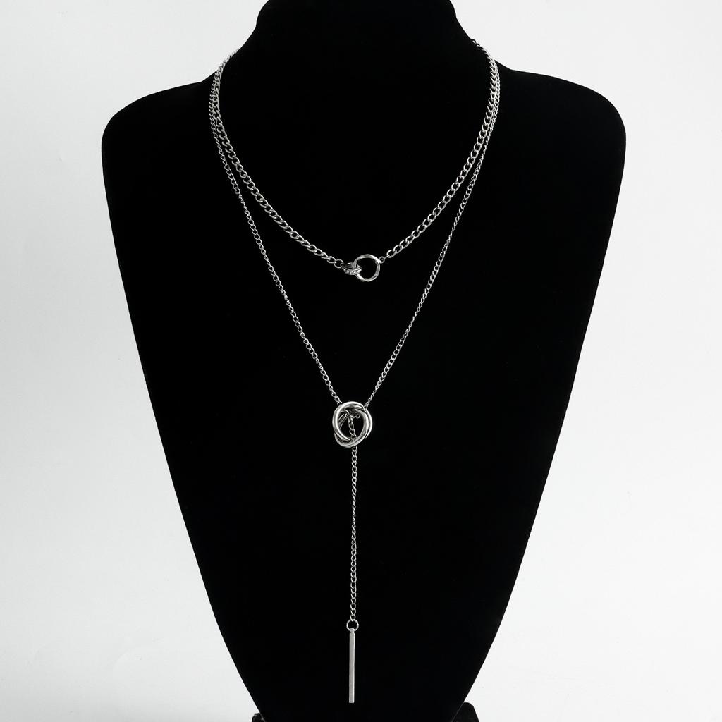 Vintage Double Round Necklace Women Jewelry Accessories Bohemian Tassel Pendant Gifts