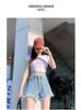 Trendy High-Waisted Light Fringe Denim Shorts for Women - Loose, Slim-Fit, Ripped A-Line Summer Style