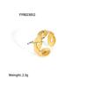 18K Gold-Plated Adjustable Stainless Steel Ring for Women - Simple, Trendy Jewelry Design