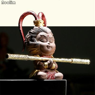 Fioletowa glina małpa król ozdoby herbata Pet ceramiczne małe figurki zwierząt domowych rzemiosło dekoracyjne do samochodu