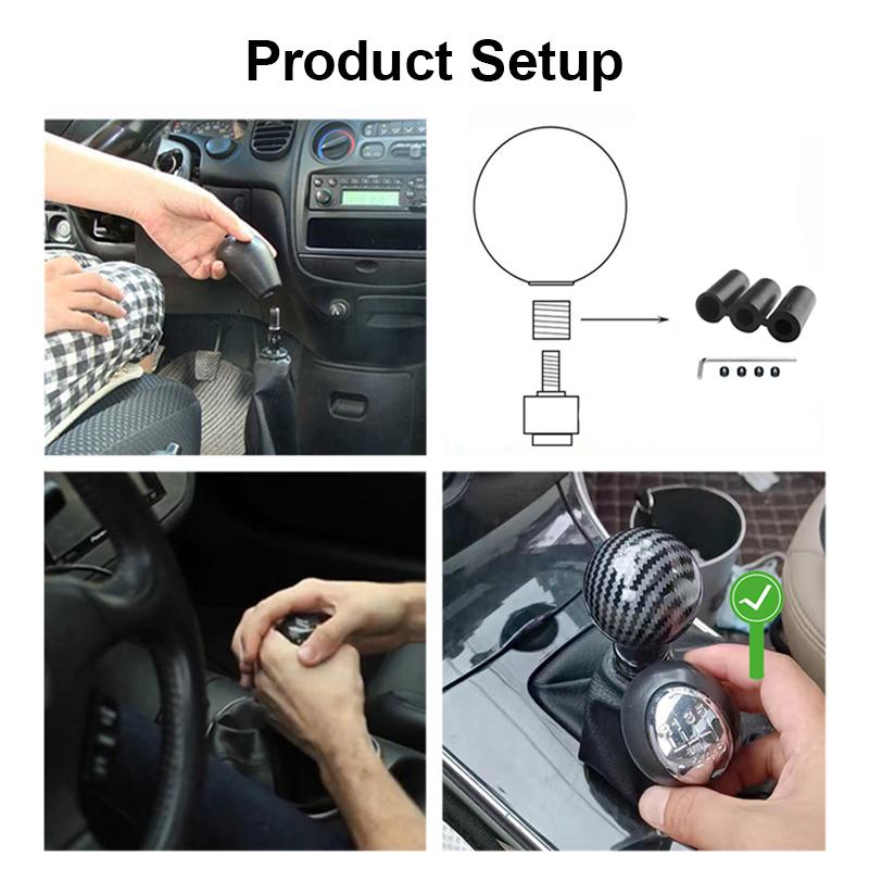 Universal Car Gear Shift Knob Aluminum Alloy Carbon fiber Automatic Shift Head 4 Colors Gear Head