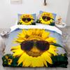 Yellow Sunflowers King Queen Duvet Cover Beautiful Floral Bedding Set For Kids Girls Women Girly Lovely Flowers Soft Quilt Cover