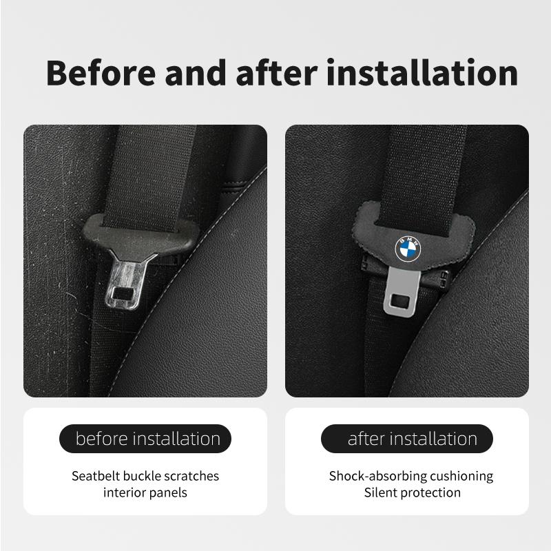Suede Car Seat Belt Buckle Clip Protector Interior Accessories For BMW E87 E70 E91 E30 G20 E92 E93 E60 E46 E90 G30 E53 X1 FV9