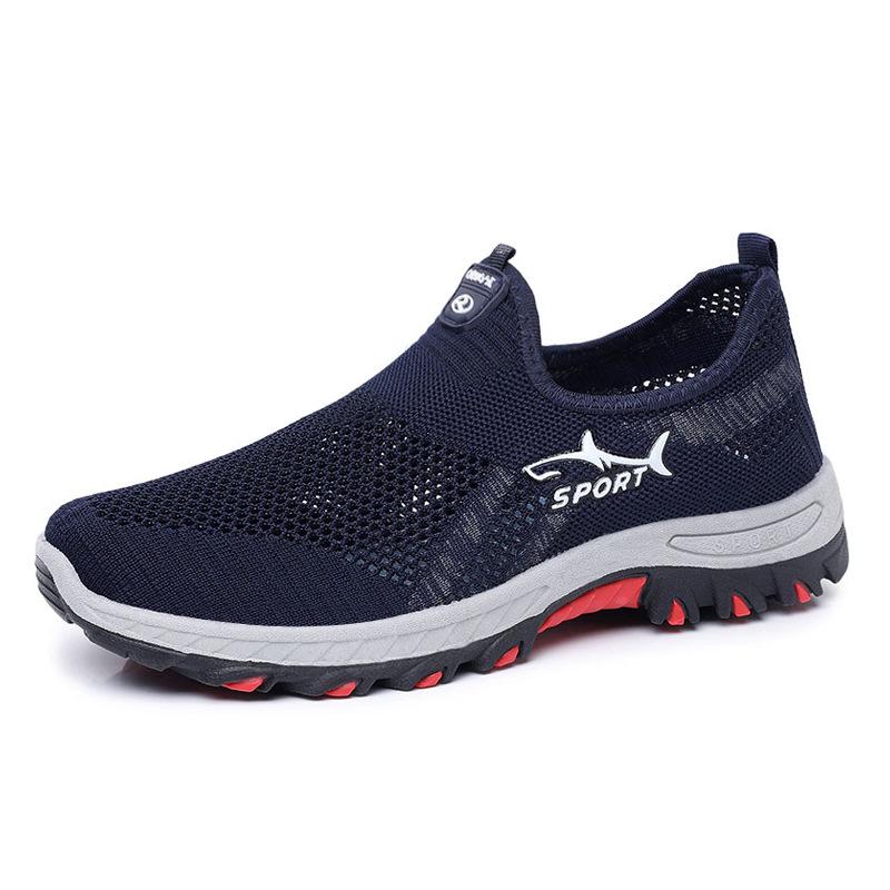 

Summer Men s Shoes Lightweight Sneakers Fashion Outdoor Male Hiking Shoes Soft Soled Running Shoes Mesh Slip on Men Casual Shoe 47 синій