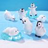 Mini Realisitic Animals Figurines Resin Polar Bear Penguin Seal Iceberg Figures Miniature Cake Christmas Ornament Snowflakes