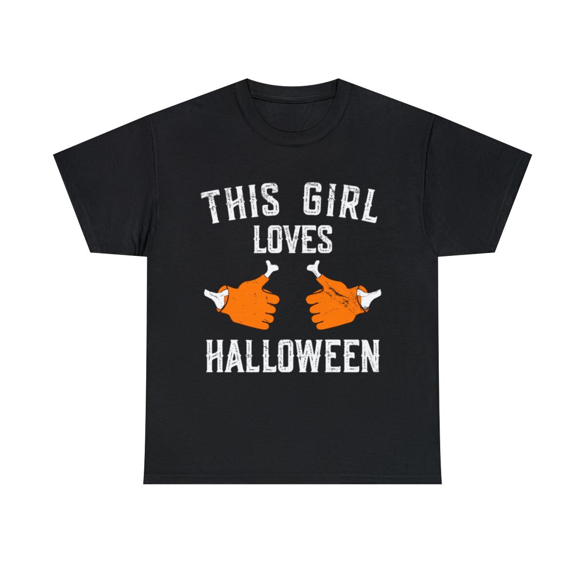 This Girl Loves Halloween Graphic Tee Shirt, S-5XL XXXXL