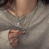 Sweet Cool Babes _ Titanium Steel Does Not Fade Smiley Face Love Sweater Necklace Women's Autumn Accessories Ins Hip Hop Versatile Sweater Chain