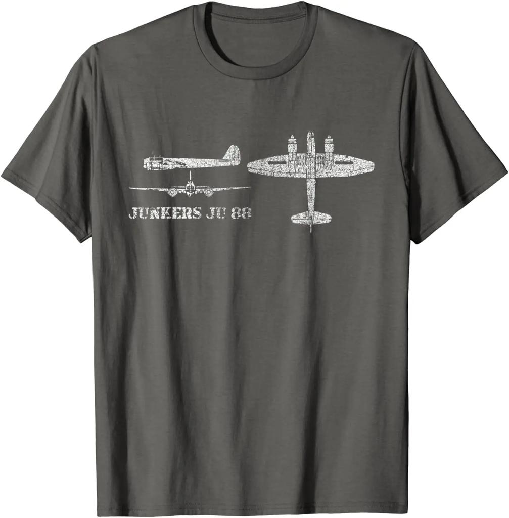 WWII German Luftwaffe Junkers Ju 88 Fighter Bomber TShirt 100 Cotton ONeck Summer Short Sleeve Casual Mens Tshirt Size S3XL